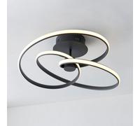 Anson Lighting Dakari Black Contemporary Warm White Led Semi Flush Ceiling Light