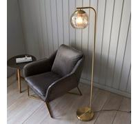 Anson Lighting Devante Gold Effect And Champagne Lustre Dimple Shade Modern 1 Light Floor Light