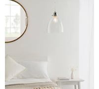 Anson Lighting Georgia Pendant Light Shade Finished In Clear Glass And Chrome Plate (Shade Only)