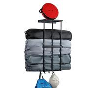 Ansonation Camping Chair Wall Storage Rack for Garage, Metal Camping Beach Chair Umbrella Wall Mounted Holder Rack Organizer with 4 Hooks for Organization