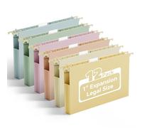 Ansook Plastic Hanging File Folders Legal Size,Heavy Duty 1" Expandable File Folder with Tabs,12 Pack Reinforced Filing Cabinet Folder for Documents,Morandi Color Hanging Folders Office Stay Organized