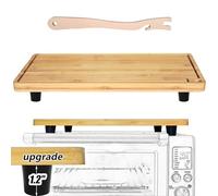 Ansoon Bamboo Wood Cutting Boards for Mini Smart Toaster Oven Compatible for Breville 860 BSS/845BSS/BOV800XL, 1.2inch Heat Resistant Silicone Feet Creates Storage Space - with Oven Rack Puller Stick