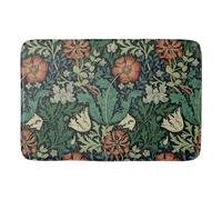 Ansouyi 20x30 Inch William Morris Bath Mat, Compton Floral Art Nouveau Pattern Bathroom Rugs No Silp Washable Cover Floor Rug Carpets Floor Mat for Kitchen Bedroom