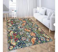 Ansouyi Colorful Non-Slip 5x7 ft Area Rugs, Washable Rug Carpet for Living Room,William Morris Strawberry Thief Vintage Floral Home Decor Rugs for Game Room Classroom Bedroom Dining Kindergarten Room