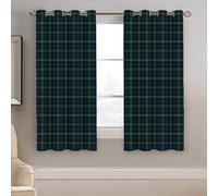 Ansouyi Home Decor Indoor Window Curtains, Blue Black Green Buffalo Plaid Lightweight Set with Grommet Top, Blackout Curtains for Bedroom Living Room or Dining Room, 2 Panels of - 52" W x 63" L