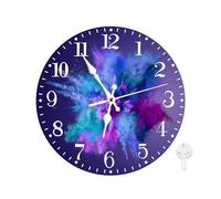Ansouyi Round Wall Clock Battery Operated Clocks Wallclock 12 Inch,Blue Aqua and Purple Dust Explosions Silent Non Ticking Wall Clock for Living Room,Kitchen,Home,Bathroom,Bedroom,Office or School