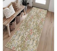 Ansouyi William Morris Non-Slip 2.7x6 ft Round Area Rugs, Washable Rug Carpet for Living Room, Lily Art Nouveau Floral Home Decor Rugs