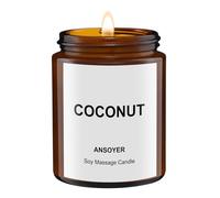 ANSOYER Massage Oil Candle, Romantic Gift SPA Use Home Scented Candle Body Oil, Ultra Hydrating Body Care with Soybean Oil | 4.5oz (Coconut)