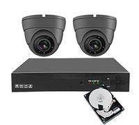 Anspo CCTV Camera System Outdoor 4 Channel Home Security Kit With 2x Full HD Metal Dome Cameras Motion Detection, Email &APP Alert, P2P, 1080P Live Viewing CCTV Kits w/ 1TB Hard Drive Include
