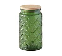 ANSQU Green Glass Jar, 34oz Vintage Colored Mason Candy/Sugar Container for Kitchen Pantry Coffee, Tea, Cookie, Decorative Cute Jar (Green, 1 Pack)