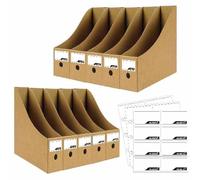 ANSSDO 12 Pack Brown Cardboard Magazine Holder Bulk Kraft Magazine File Holder Magazine Organizer, Magazine Storage Box, Large Volume Magazine File Organizer as Book Bins or Folder Holder for Desk