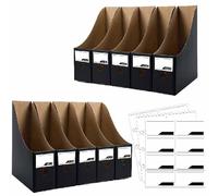 ANSSDO 12 Pack Cardboard Magazine Holder Premium Magazine File Holder Black Magazine Organizer, Magazine Storage Box, Large Volume Magazine File Organizer as Book Bins or Folder Holder for Desk