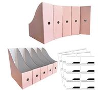 ANSSDO 12 Pack Cardboard Magazine Holder Premium Magazine File Holder Pink Magazine Organizer, Magazine Storage Box, Large Volume Magazine File Organizer as Book Bins or Folder Holder for Desk (Pink)