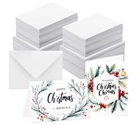 ANSSDO 50 Pack 5x7 Inch White Cotton Watercolor Cards with Envelopes, Foldable, Heavyweight 140lb, Greeting Cards for All Occasions