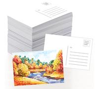 ANSSDO 50 Packs Blank Watercolor Postcards, 4x6 Inch, 140lb/300gsm Heavyweight, 100% Cotton, Acid-Free, Suitable for Watercolor Painting, Drawing, Mixed Media, Personalized Cards, Invitations