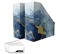 ANSSDO 6 Pack Magazine File Holder Premium Magazine Holder for Desk, Foldable Cardboard Magazine File Organizer as Book Bins Folder Holder Magazine Storage for Office or School