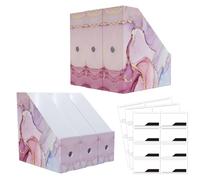 ANSSDO Magazine File Holder Pack of 6 Premium Magazine Holder for Desk, Foldable Cardboard Magazine File Organizer as Book Bins Folder Holder Magazine Storage for Office or School