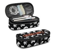 Ansteade Gamer Control Pencil Case Large Capacity for Boys Girls Kids, 3 Compartments Multifunction Pencil Box with Zipper, Organizer Pencil Pen Bag Stationery Pouch for Back To School Students