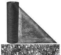 Anstore Black Table Runner, 30M x 23 cm Non-woven Table Runner Roll with 150pcs Rhinestone, Gift Floral DIY Wrapping Table Ribbon Decoration for Event Wedding Christmas Party Communion