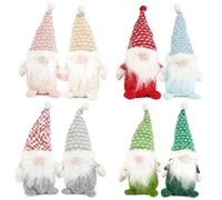 Anstore Set of 8 Christmas Gonks Decorations, Xmas Gonks Gnomes 20cm/7,8inch Minimalist Snowflake Christmas Doll Figurine, Handmade Santas Xmas Decor Holiday Festive Character Dolls (Multi-Coloured)