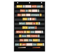 ANSTROUT 10+2 Pockets Standard Pocket Chart, 10 Clear Pockets Words Chart with 2 Extra Storage Pocket for Classroom Home Office Use,Large Size:45”x 28” Letter Cards,Words and Sentence Strips.