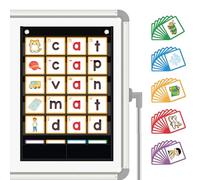 ANSTROUT CVC Word Building Pocket Chart with 144 Phonics Flash Cards,Magnetic Word Pocket Chart for Learning to Read CVC Words, Phonics Learning Tool for Preschool and Kindergarten Classrooms.(Black)