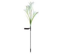 ansu LED Solar Power Lily Flower Rose Light Stake Lamp Garden Decoration Path Light (White Lily Flower)
