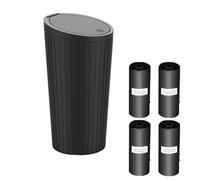 Answaily Car Trash Can Bin with Lid with 60pcs Trash Bags,Leak Proof Trash Garbage Bin Car Accessories for Interior Fits Car Cup Holders Car Organizers and Storage for Home Office