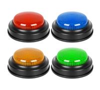 Answer Buzzer, Game Buzzer - Classroom Game Buzzers with Lights and Sound | 4 x Quick Response Buttons Competition Props for the Party