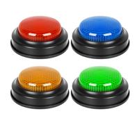 Answer Buzzers - 4-Piece Game Show Buzzer | Classroom Response Device | Interactive Competition Game Button System Multiplayer Reaction Buzzer Set For Quiz Debate Guessing Challenge