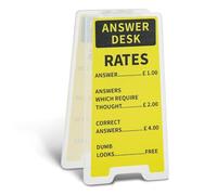 Answer Rates Funny Desk Sign Clips Novelty Gifts for Colleagues, Mini Funny Desk Decor Office Decoration Sign Ornament Plaque