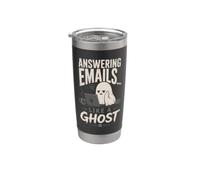 Answering Emails Like A Ghost Funny Halloween Office Stainless Steel Insulated Tumbler