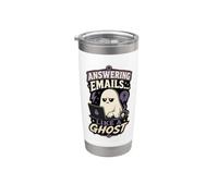 Answering Emails Like A Ghost Office Humor Spooky Worker Stainless Steel Insulated Tumbler