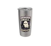 Answering Emails Like A Ghost Office Humor Spooky Worker Stainless Steel Insulated Tumbler