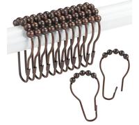 Ansxiy Shower Curtain Hooks Rings Rust Resistant Metal Shower Curtain Hooks Rings for Bathroom Shower Rods Curtains - Set of 12, Bronze