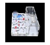 Ant Castle Terrarium, DIY Acrylic Ant Farm Castle With Feeding Area & Expansion Ports 20x17x7.5cm Multicolor(White)