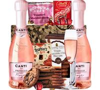 Ant & Chid Prosecco Gift Set, Rosé Wine with Chocolates, Nuts, Gourmet Popcorn, Biscuits