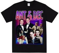 ANT & DEC Homage T-Shirt British TV Theme Funny Oversized Tee Wife Mum Gift Black L