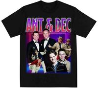 ANT & DEC Homage T Shirt Mens T-Shirt Womens Tshirts Vintage Unisex Top 90s Tee Black