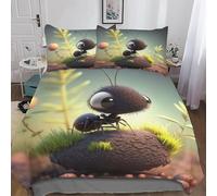 Ant Double Duvet Cover Set 3D Printed Insect Patterns Bedding Set Ultra Soft Microfiber Quilt Cover 200x200 cm for Double Bed with 2 Pillowcases with Zipper r-2374