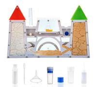 Ant Farm Castle - Large Twin Castles Viewing Area Ant Habitat with Sand - Educational Science Kit for Adults & Students - Ant Colony Observation Kit (Twin Castles Yellow White Sand)