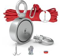 Ant Mag Magnet Fishing Kit 1000LBS Fishing Magnet Double Sided Strong Retrieval Magnets with 100FT Rope for River Salvage