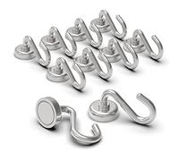 Ant Mag Magnetic Hooks 10 Pack 10KG (22LBS) Strong Magnets Hook with Neodymium Rare Earth for Cruise Ship Accessories Hanging Door Holder Keys Home Office Refrigerators BBQ