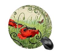 Ant Petal Line Mouse Pad Round Laptop Mouse Mat Cute Computer Mousepad Keyboard Pad Non-Slip Desk Pads for Gaming Office Work Home
