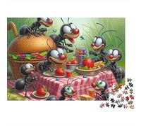 Ant Picnic 1000 Pieces Recycled Cardboard Puzzle for Adults Kids 12+ Rainy Day Indoor Activity Brain Training Birthday Present 70x50cm/1000pcs