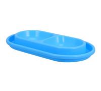 Ant Proof Cat Bowl Double Pet Feeder Pp Blue for Outdoor Use