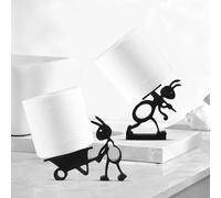 Ant Toilet Roll Paper Holder, 2pcs 3d Printed Free Standing Toilet Roll Holder, Funny Ant Wheelbarrow Toilet Tissue Toilet Roll Holder Free Standing for Bathroom Bedroom Study Living Room