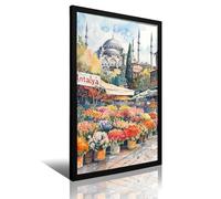 Antalya Turkey Flower Market Poster Art Print Neutral Botanical Pastel Artwork Wall Art Painting Bedroom Restroom Decor Canvas Wall Art For Room Decor Retro Framed Decorative Painting And Art Picture
