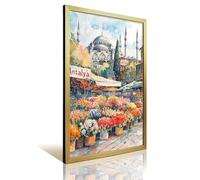 Antalya Turkey Flower Market Poster Art Print Neutral Botanical Pastel Artwork Wall Art Painting Bedroom Restroom Decor Canvas Wall Art For Room Decor Retro Framed Decorative Painting And Art Picture