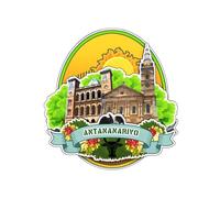 Antananarivo Madagascar Wooden Fridge Magnet Cute 3D City Travel Souvenirs Crafts Handmade Refrigerator Stickers Home Whiteboard Decor Collection Gift